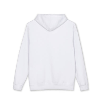 Back view of a white hoodie with a plain back