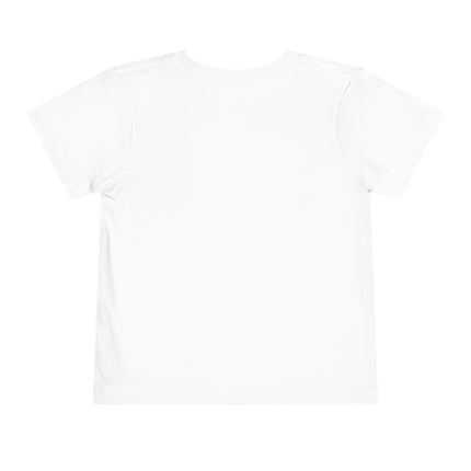 Back view of a plain white toddler t-shirt with no print.